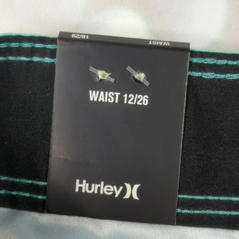 Hurley Mens 18 29 Graphic Swim Trunks Blue Green Board Shorts New